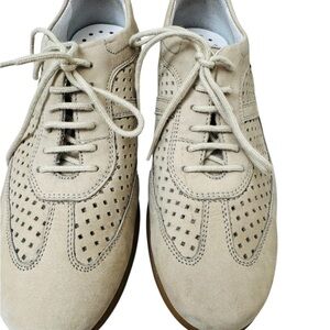Mephisto Beige Leather Shoes Women US 5 Confort Walking Lace up